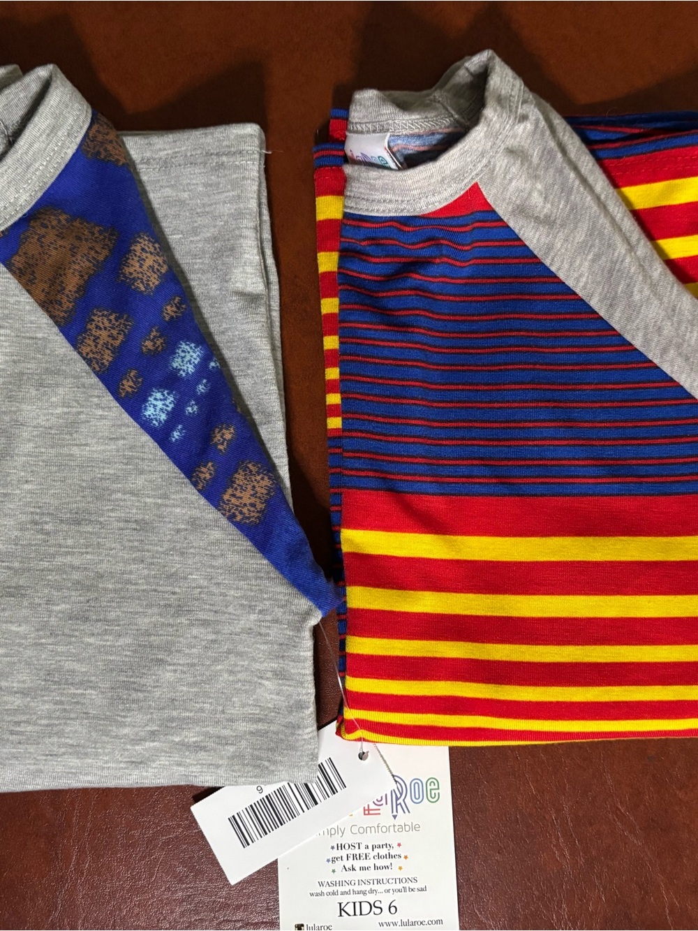2 LulaRoe Tshirts- Kids 6